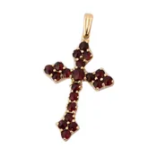 1.25 Carat Total Weight Deep Red Garnet Yellow Gold Pendant