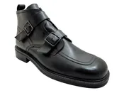 Smith 21206 Men's Italian Leather with Two straps Ankle Boot Black