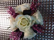 White Rose &amp;amp; Purple Flower Wristlet