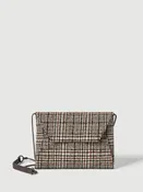 Check Wool Envelope Clutch