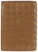Bottega Veneta Brown Intrecciato Weave Leather card Holder Wallet 128bv45
