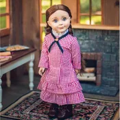 18 Inch Doll Clothes Red Check Dress