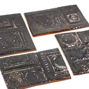 Black Glittery Architectural - 2x3in Handmade Ceramic Tiles