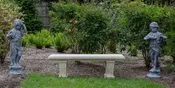 Carved Stone Garden Bench