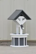 2 ft. Poly Wishing Well Planter, (Gray/White)