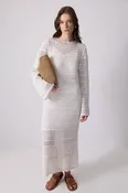 Boho Crochet Knit Maxi Dress