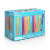 1000 Multi Color Wooden Craft Sticks