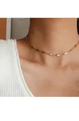 18K Gold Cross Choker Necklace