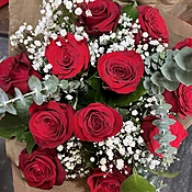 One Dozen Red Roses Hand Tied