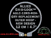 12 cm (4.7 inch) Round Standard Version Allied Grid-Lock (New Design) Replacement Outer Embroidery Hoop / Ring / Frame - Grey