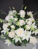 Majestic White Sympathy Arrangement — Confetti