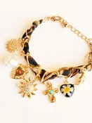 animal print charm scarf bracelet