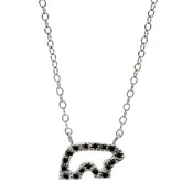 14k White Gold Black Diamond Silo Bear Pendant