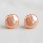 Baroque Iridescent Freshwater Pearl Stud Earrings