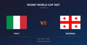 Italy vs Georgia Tickets - Rugby World Cup 2027 Newcastle