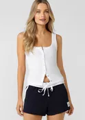 Retro Snap Button Rib Tank