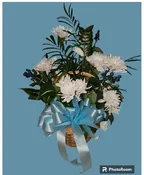 BASKET PLANTER WITH LIVE CUT FLOWERS