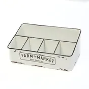14.3 Inch Rustic Metal Container with 5 Compartment