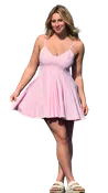 Fit n Flare Sweetheart Neckline Dress Pink