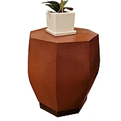 Linen Wrapped Curved Octagonal Side Table (Copy) — Custom Furniture Made in New York, New York | Daniel Scuderi