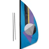3.5 ft. Recumbent Bike Feather Banner - Oceanic Prizm