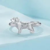 Golden Retriever Dog Stacking Ring in 925 Sterling Silver