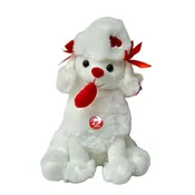 VD9112WT/L | Plush Dog Teddy Bear Holding Heart