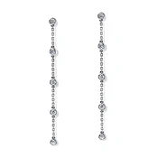 18K White Gold Diamond By The Yard Drop Earrings — Zoland