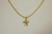 Guam Seal Turtle Pendant, Sterling Silver Gold Plated