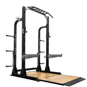 3x3 Half Rack w/ Multi Grip Pullup Bar and Plate Storage