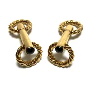 18K Gold and Sapphire Stirrup Cufflinks
