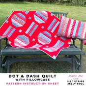 Dot & Dash Quilt with Pillowcase - 2.5" Strips/Jelly Roll Pattern
