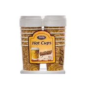 Dining Collection 12 oz. Hot Paper Coffee Cups w/ Lids - 12 Count