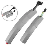 2PCS Mountain Bike Cycling Front Rear LED Mudguard Set Foldable Bicycle Bike Fender Taillight