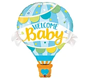 42" Welcome Baby Mylar Balloon For Boy Inflated with Helium