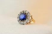 Antique Burmese Sapphire and Diamond Ring