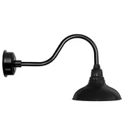 12" Dahlia LED Barn Light with Contemporary Arm in Black