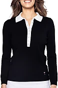 Black Button Polo Sweater