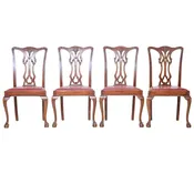 19th C. Mahogany side Chairs, Set of Four