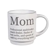 Heart of the Home Coffee Cup Funny Title Series Ceramic Cup, Mom, 12oz, Gift Box