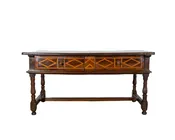 17th-Century Italian Fratino Table in Walnut with Cherry Inlay