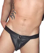 All Leather Zip Snap Jockstrap