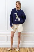 Animal Intarsia Cozy Knit Pullover
