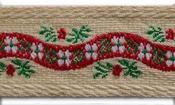 1 1/2" Alpine Flowers Brocade Cotton Ribbon (Made in Austria)
