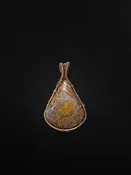 Brecciated Golden Jasper Wire Wrap Pendant
