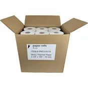 3 1/8" x 170' POS Sticky Linerless Thermal Label Rolls – Removable Adhesive – 18 Rolls/Case (80mm x 50m) - Rosper/SUNMI Ordering Link