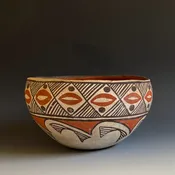 Tesuque Pueblo Polychrome Bowl circa 1920's — Kimosabé Vintage Southwest - Taos -