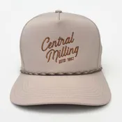 Embroidered Script Rope Hat – Stone
