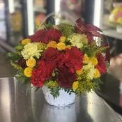5” Small Basket; Reds/Yellows