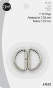 D-Ring Nickel - 1" (4 count)